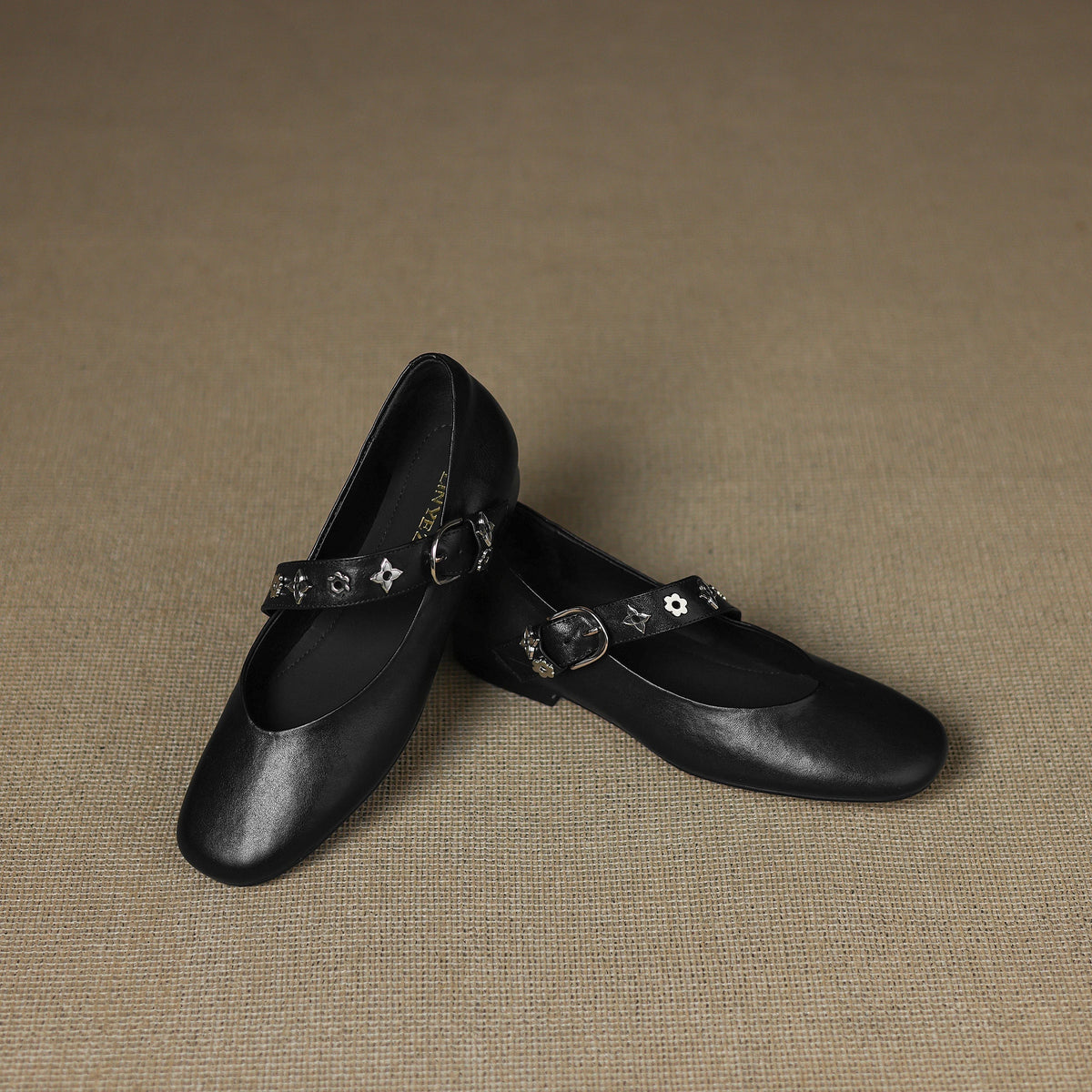 Square Toe Buckle Strap Mary Jane Flats