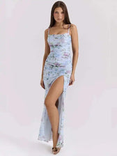 Pleated Mesh Bodycon Spaghetti Summer Dress 3