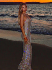 Sequin Diamonds Fishtail Maxi Dress - View 4