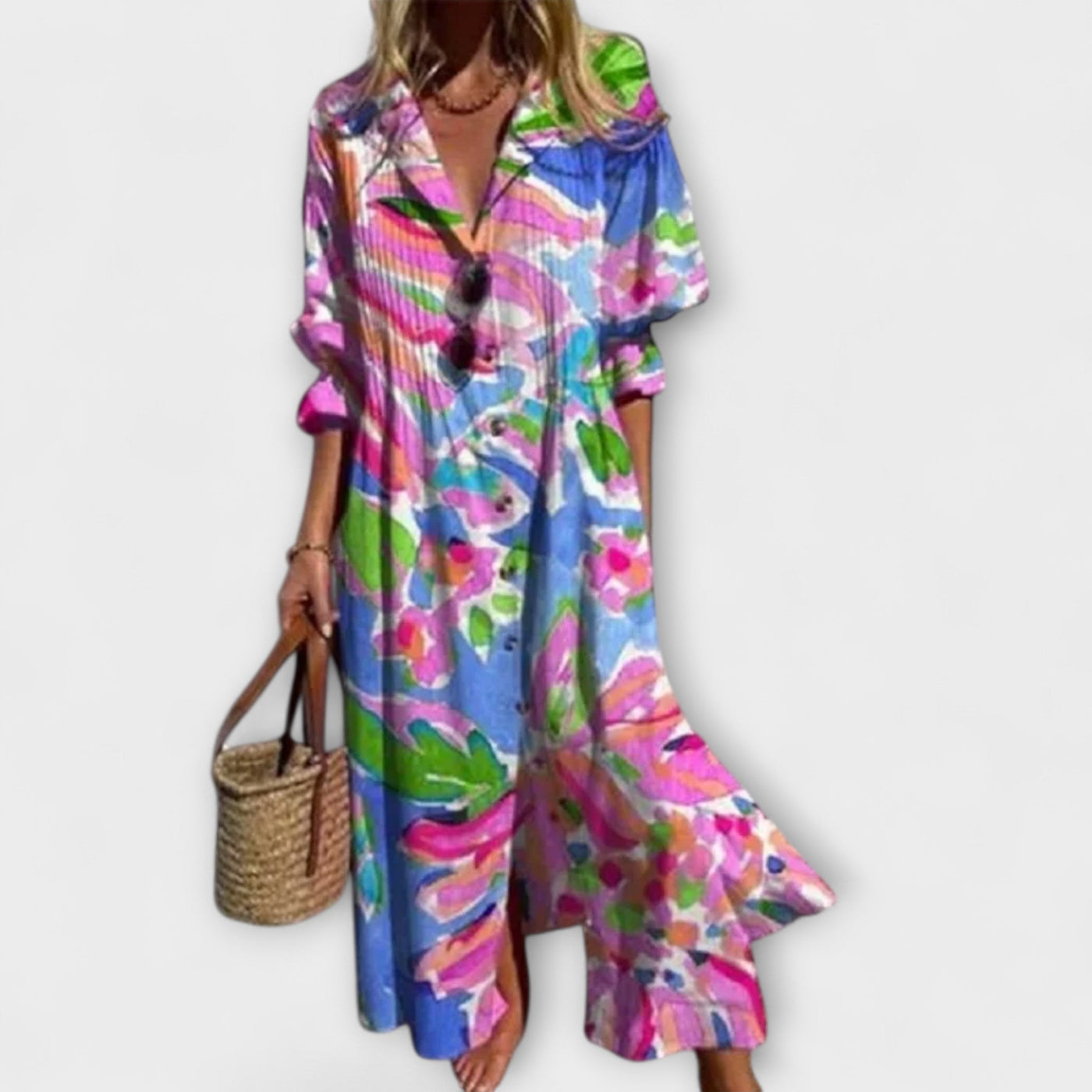 Halter Neck Ruffle Sleeveless Maxi Dress 4