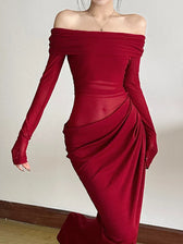 Mesh Slash Neck Patchwork Maxi Dress 3