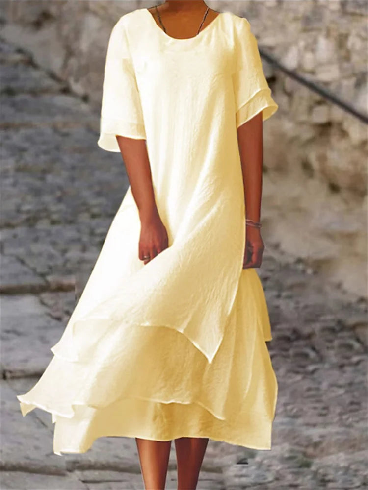 Donatella Chic Long Dress Elevated Occasion Wear
