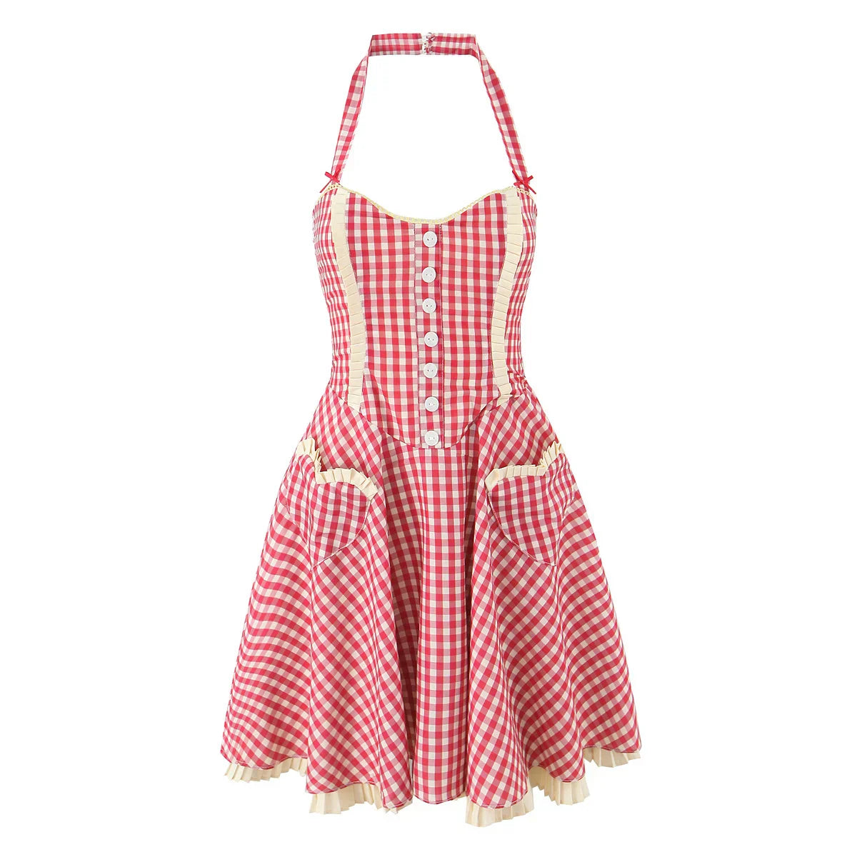 MADDIE PLAID MINI DRESS Print