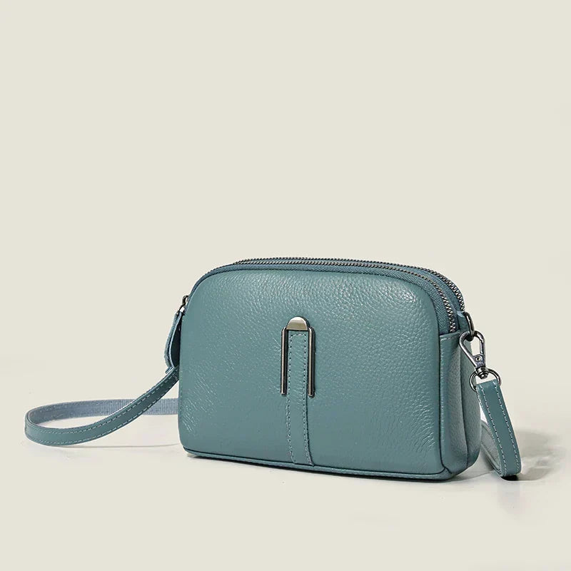 Zip Top Structured Small Crossbody Bag