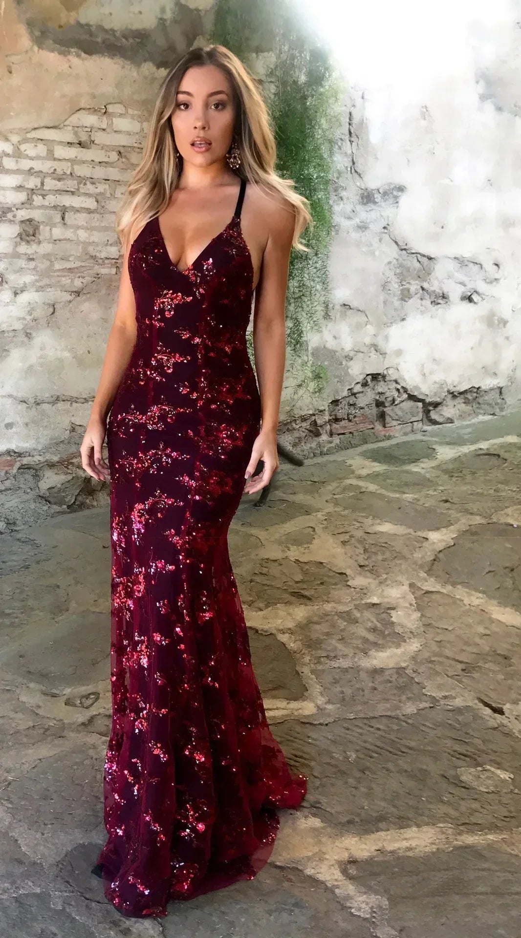 Sequins Wrap Breast Maxi Dress 5
