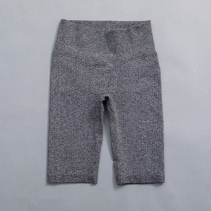 Mojoyce Solid Ribbed Yoga Pants Leggings Women Seamless Sport Leggings Gym Clothing Fitness High Waist Push Up Workout Tights Pants