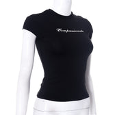 Compassionate Short-Sleeve Stylish Black Tee