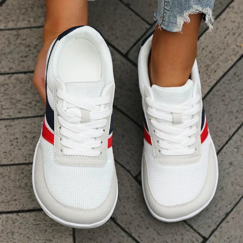 Lace Up Mesh Side Stripe Low Top Sneakers