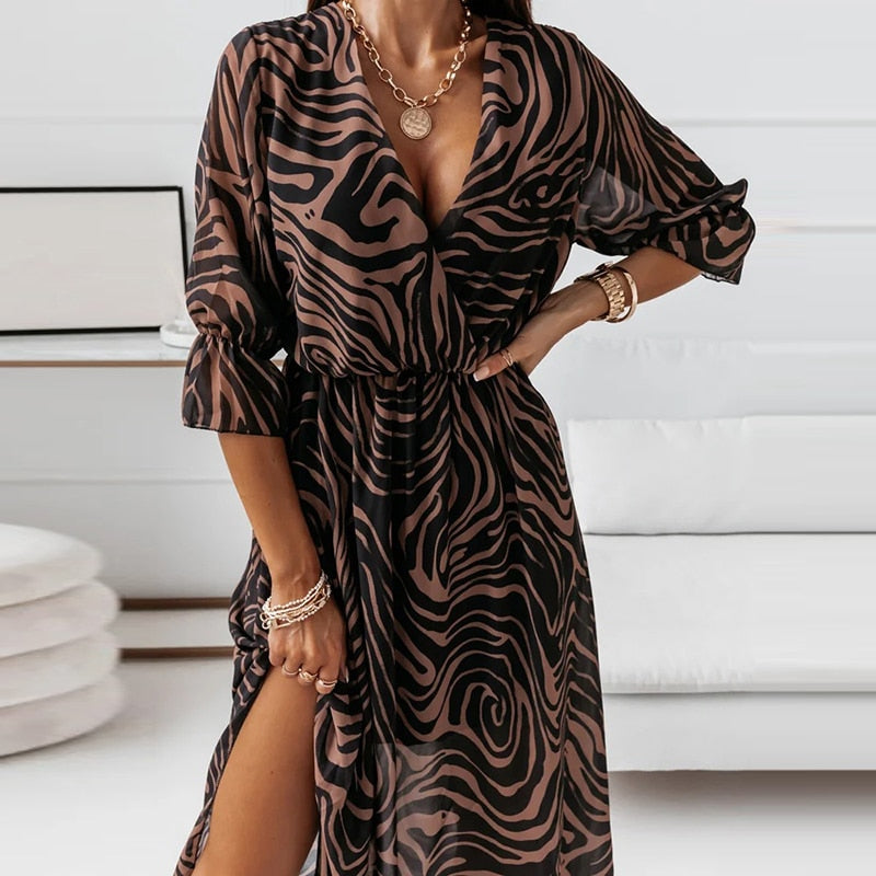 Premium Jacinta Midi Dress with Slit Evening Wear Edit