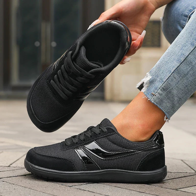 Lace Up Mesh Side Stripe Low Top Sneakers