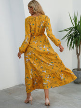 Casual Coastal Long Bohemian Flowered Dress M / White Dresses