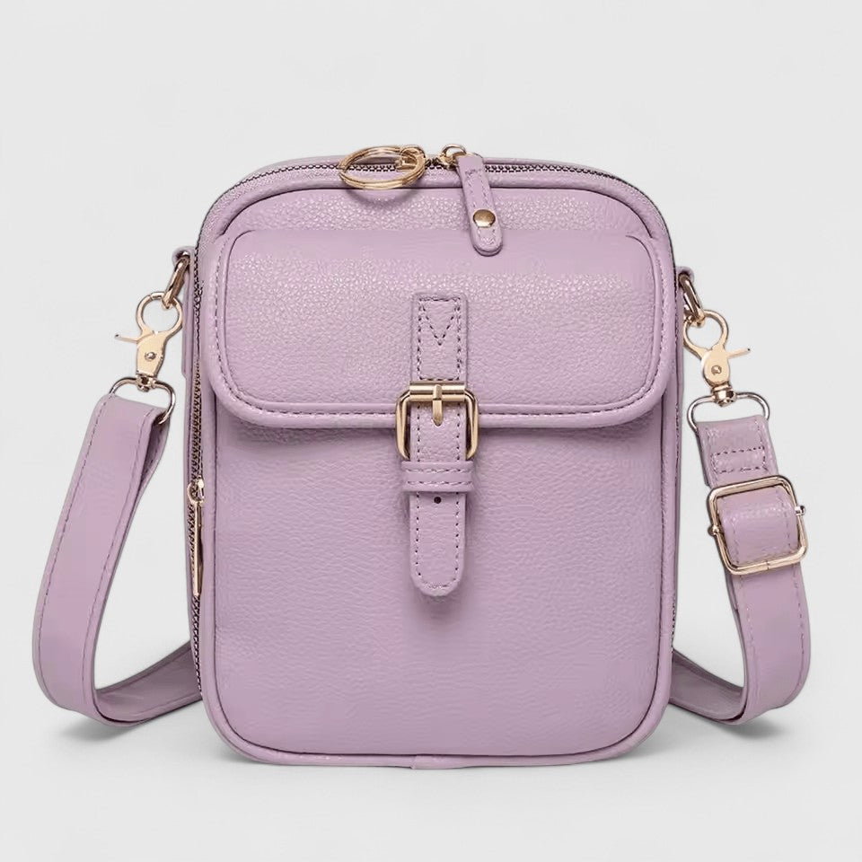 Buckle Flap Front Boxy Crossbody Bag