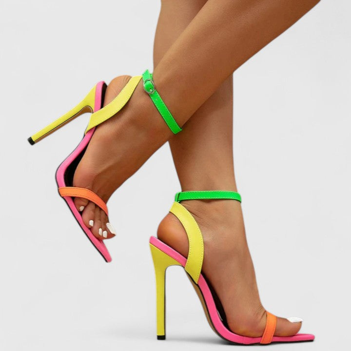 Pointed Toe Ankle Strap Stiletto Heel Sandals