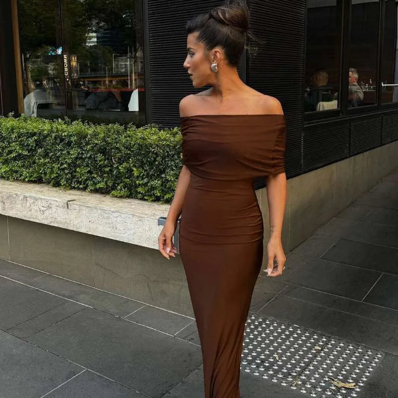 INDI BACKLESS DRESS Brown