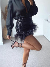 Sequin Pleated Denim Mini Skort