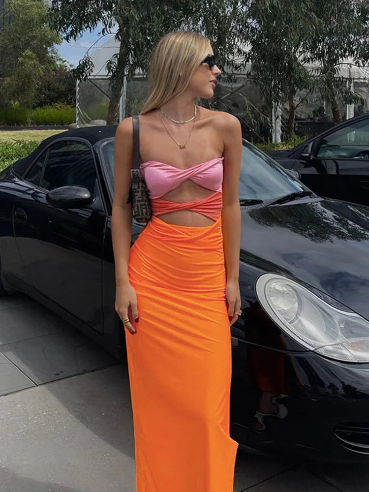 ZENINA CUT OUT DRESS Orange