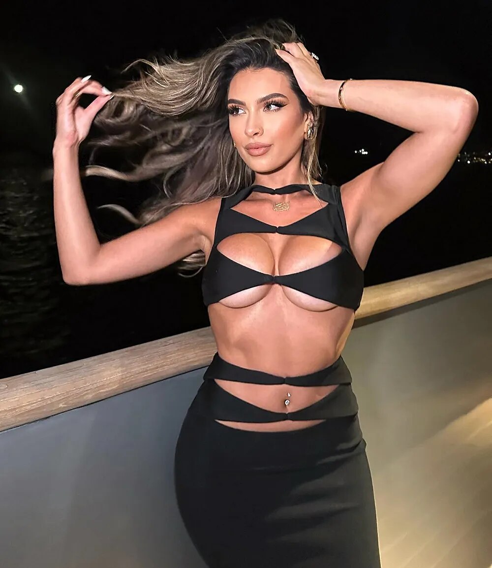 Cut Out Sleeveless Bodycon Bandage Midi Dress 27