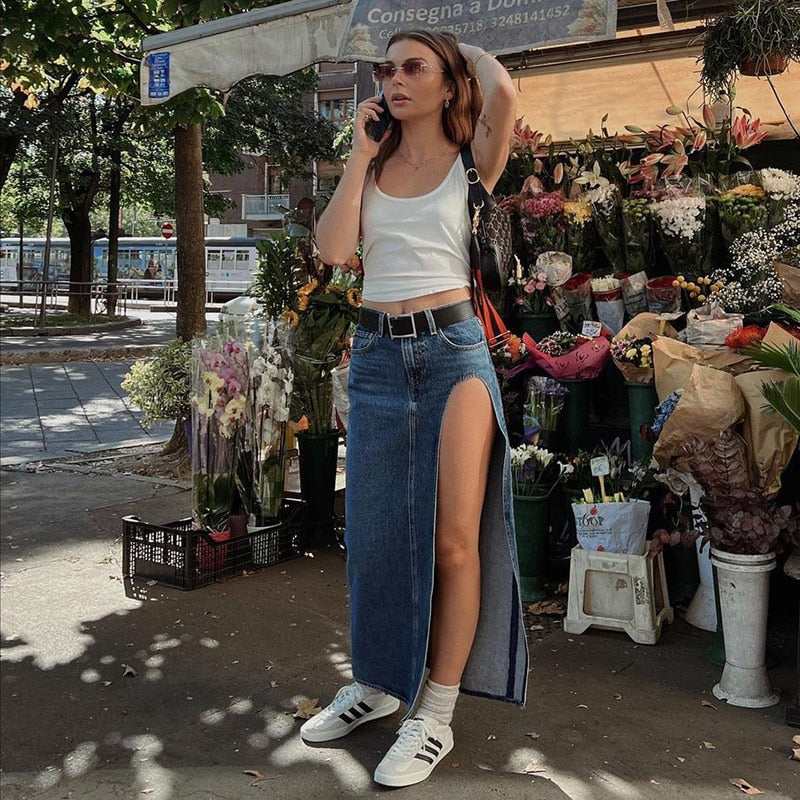 A Grey Area Maxi Skirt