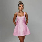 Jacquard Bow Strapless Backless Mini Dress 10