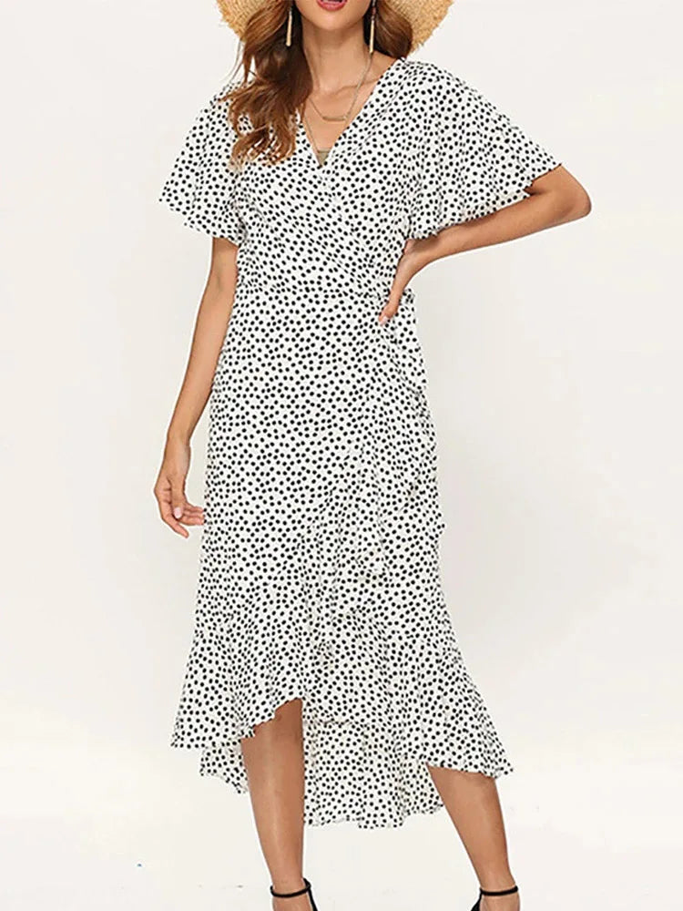 Claire Luxe Women's Long Summer Floral Chiffon Dress Premium Wardrobe Essential