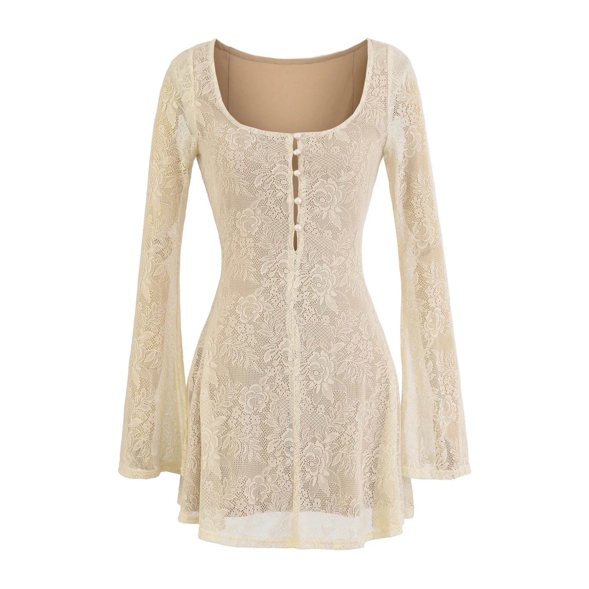 LIEN LACE MINI DRESS Apricot