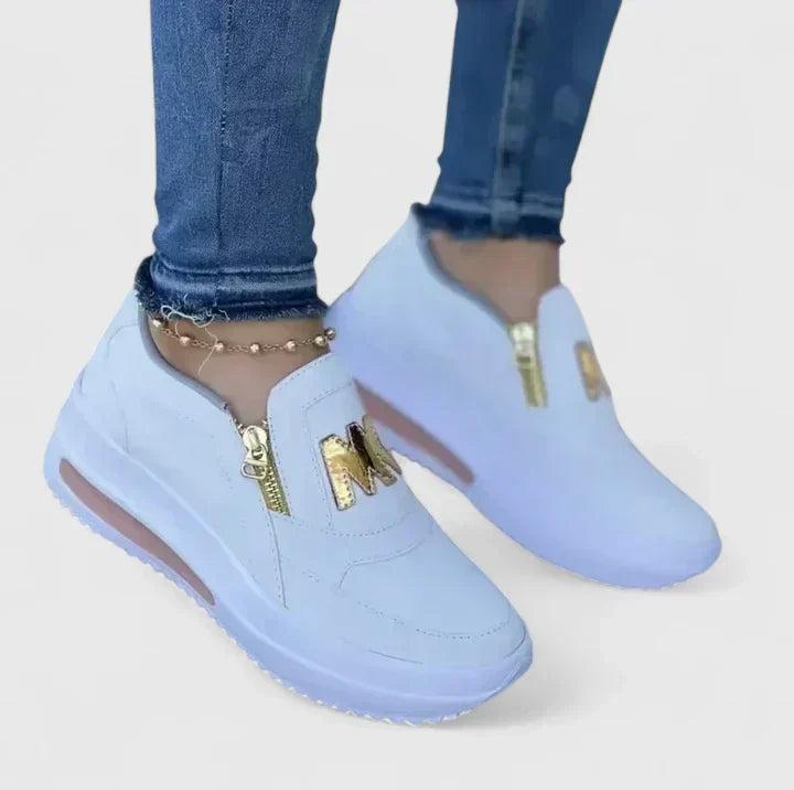 Zip Front Platform Slip On Sneakers
