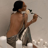 Charming Like Her Metallic Backless Maxi Dress 6