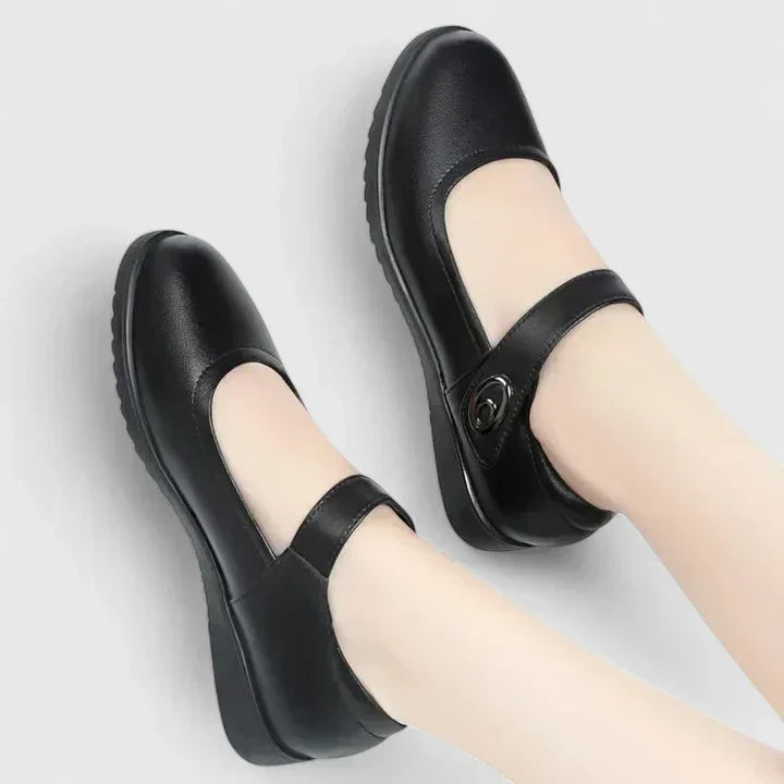 Round Toe Buckle Strap Flat Mary Jane Shoes