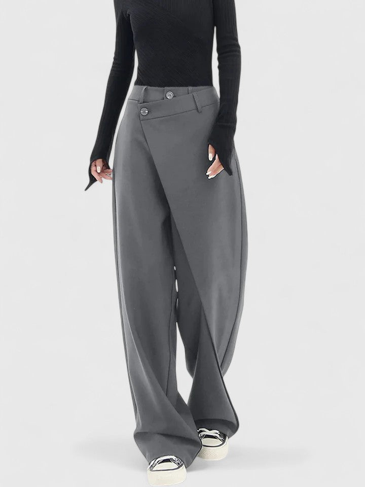 High Waist Wide Leg Tailored Trousers