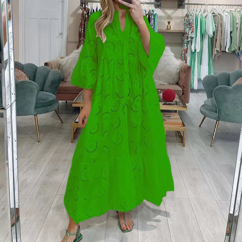 Isabel Elevated Women's Embroidered Dress with Cutouts Evening Wear Edit