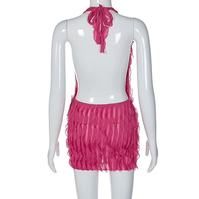 Deep V-Neck Mini Dress