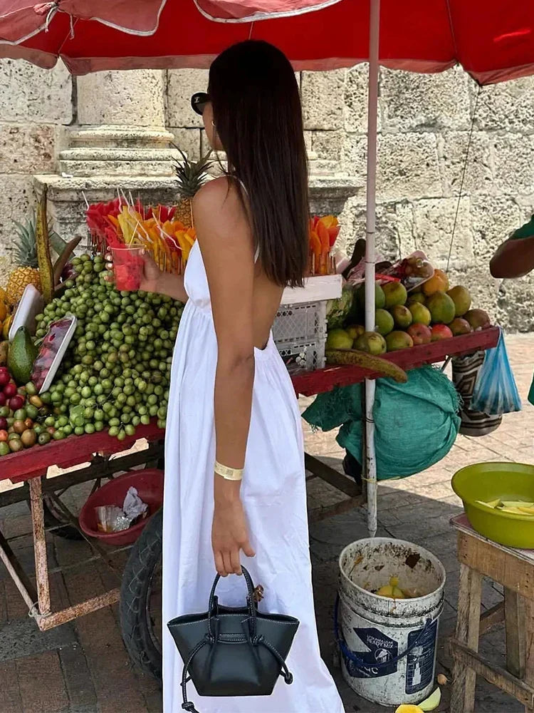 Backless Midi Dress Camisole Chic V - Neck & Easy Fit