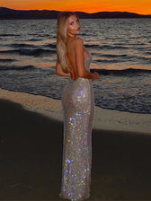 Sequin Diamonds Fishtail Maxi Dress - View 2
