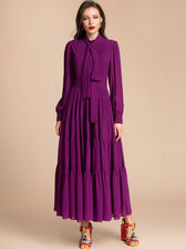 Novella Elegant Maxi Dress Purple / Xl