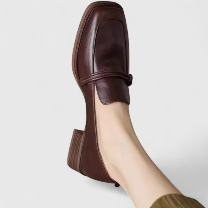 Square Toe Slip On Flat Loafers