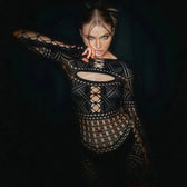 Deep V Lace Tight Hollow Party Mini Dress 3
