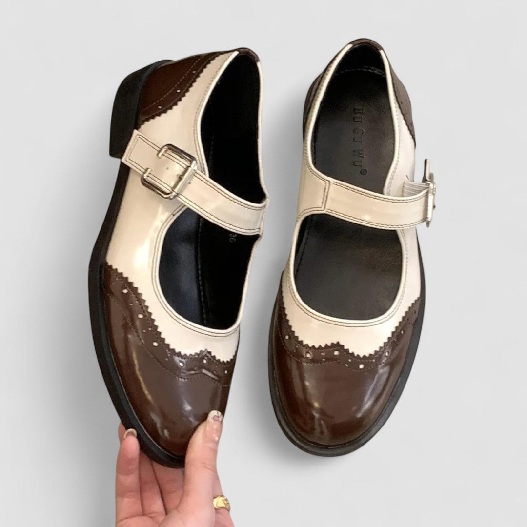 T-Strap Buckle Brogue Mary Jane Shoes