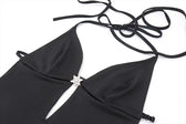 Backless Deep V-Neck Mini Dress