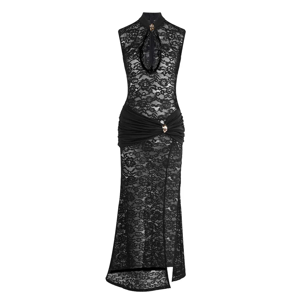 MARIA LACE MAXI DRESS Black