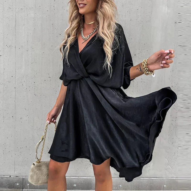 Lennon - Chic Summer High Waist Mini Dress Black