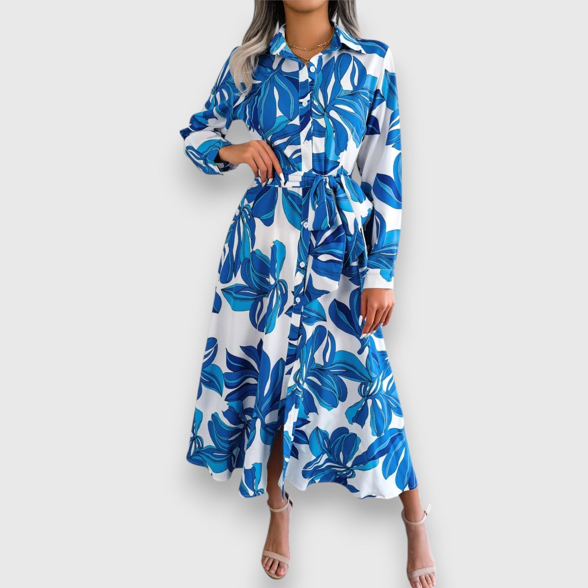 Emmie | Flowing Shirt Dress Blue