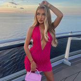 Deep V-Neck Mini Dress
