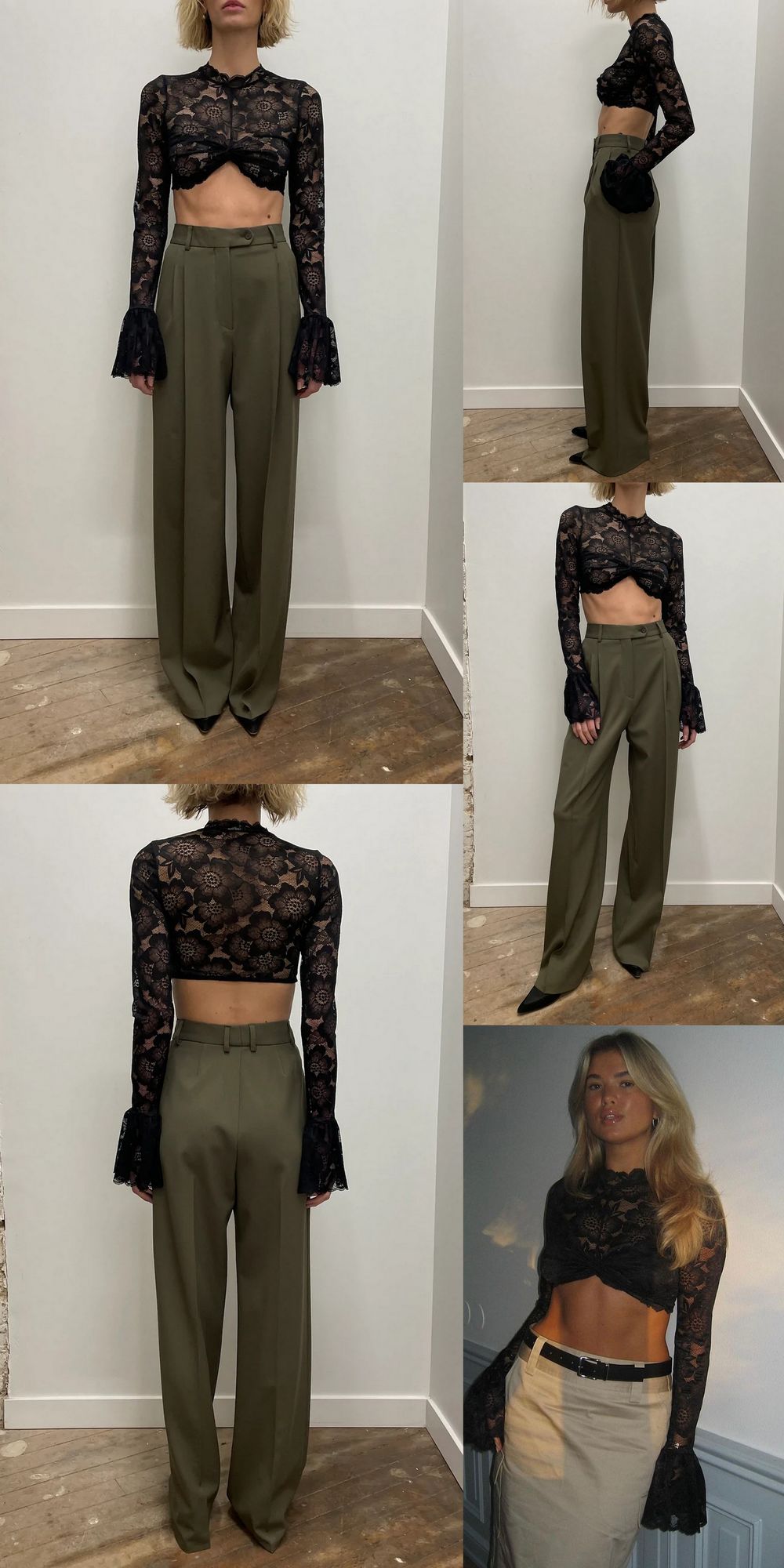Lace Sheer Mesh Crop Top