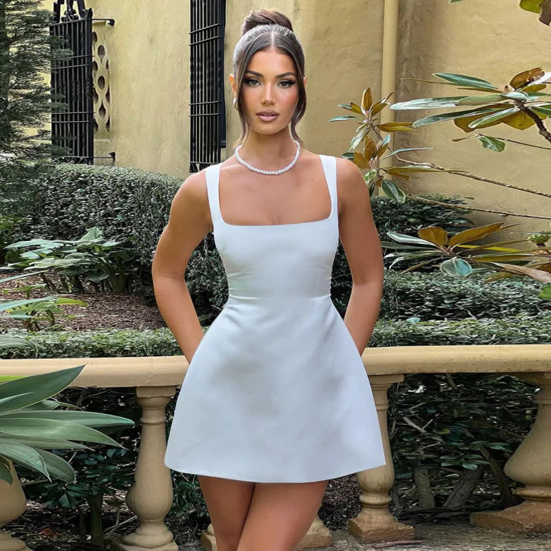 Waist Wrap A-Line Strap Mini Party Dress 2