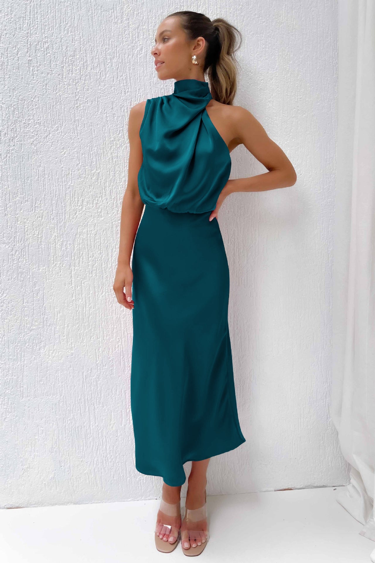 Sleeveless Off Shoulder Bodycon Elegant Maxi Dresses Wedding 32