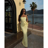 Mermaid Strapless Slit Prom Party Dress 5