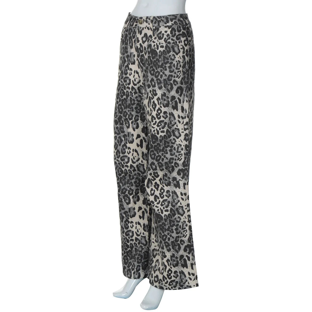 Leopard Print Low Waist Wide Leg Baggy Jeans 8