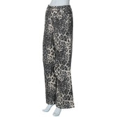 Leopard Print Stylish Straight Trousers