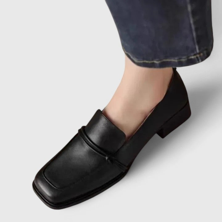 Square Toe Slip On Flat Loafers