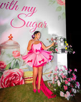 Bow Decor Strapless Mini Party Dress 4